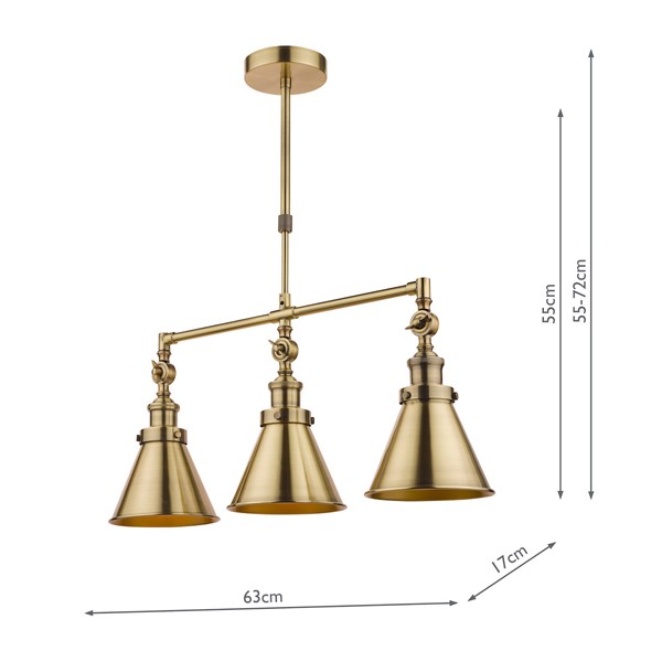 (image for) Laura Ashley Rufus 3lt Bar Spotlight Antique Brass